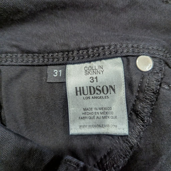 Hudson Jeans Collin Black Skinny Denim Size 31 - Picture 6 of 12